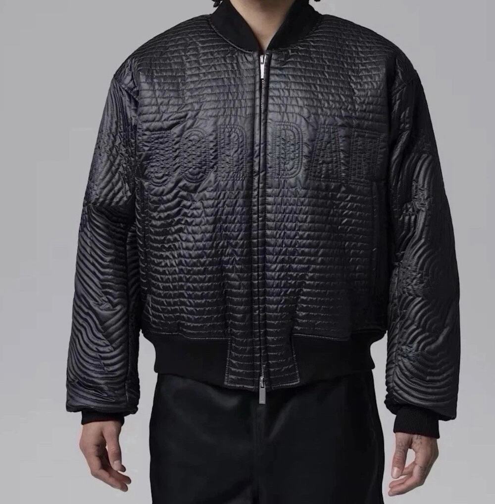 Jordan Bomber Flight Varsity Full Zip Quilted Black Jacket II5314-010 $300 NEW